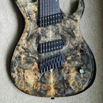 Kiesel/Carvin KM8 Kiesel 70th Anniversary Premium Multiscale 8 String Guitar 2016 Natural Buckeye Burl image 1