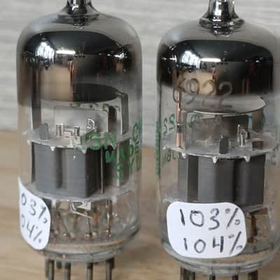 Nice NOS  perfectly matched pair of USN CHS SYLVANIA 6922 USA made e88cc ecc88  6DJ8 like PHILIPS ECG JANSAME CODE fully tested Double stage getter. image 4