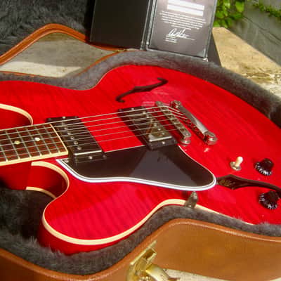 ♚ GEM !♚ 2013 Gibson ES-335 Dot Figured LEFT HANDED ♚ CHERRY 'AAA' FLAME ♚ 60's Neck *Lefty image 4