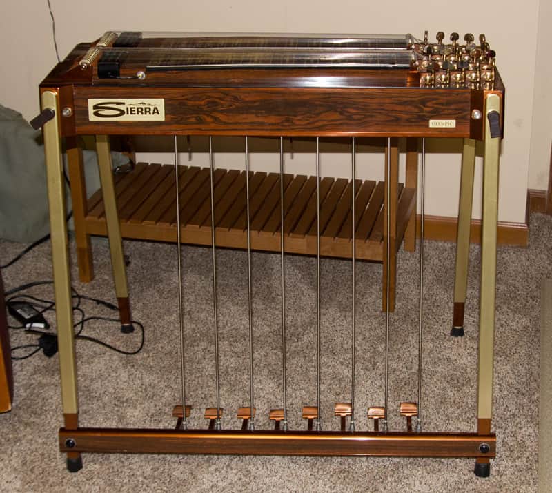 Sierra Olympic Double 10 D10 Pedal Steel Guitar with case 1979 Rosewood/Maroon/Gold image 1