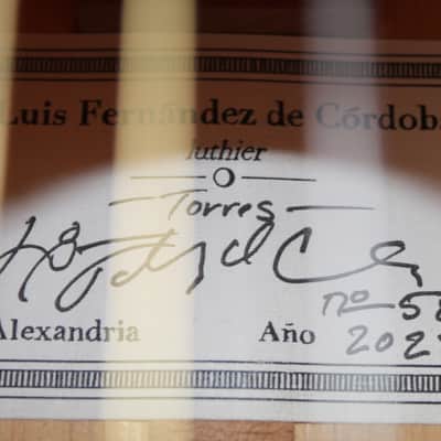 2022 Luis Fernandez de Cordoba Torres Model Nylon String Classical Guitar image 6