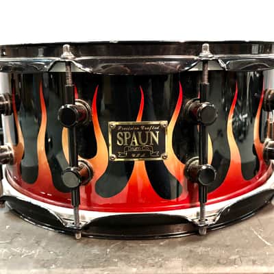 Spaun 22/22/8/10/12/14/16/6.5x14" Drum Set w/ May Mic System - Flame On image 12
