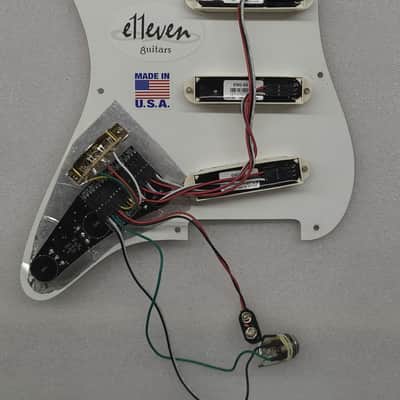 E11even Guitars Custom Aged Relic Vintage Logo EMG DG20 David Gilmour Pre-Wired Loaded Strat Pickguard image 6