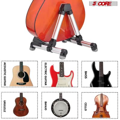 5 Core Guitar Stand Adjustable A Frame Shape w Rubber Pad Arms Supports Acoustic Electric Bass image 6