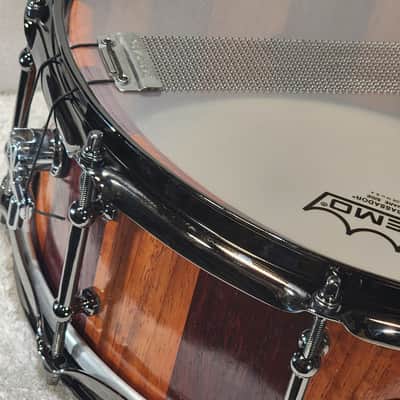 JT Custom Drums 14x5" Solid Padauk Stave Snare 2022 Natural image 4