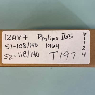 1964 Philips 12AX7 ECC83 Vintage I65 Ribbed Plate Halo Getter Tube! T197 image 7