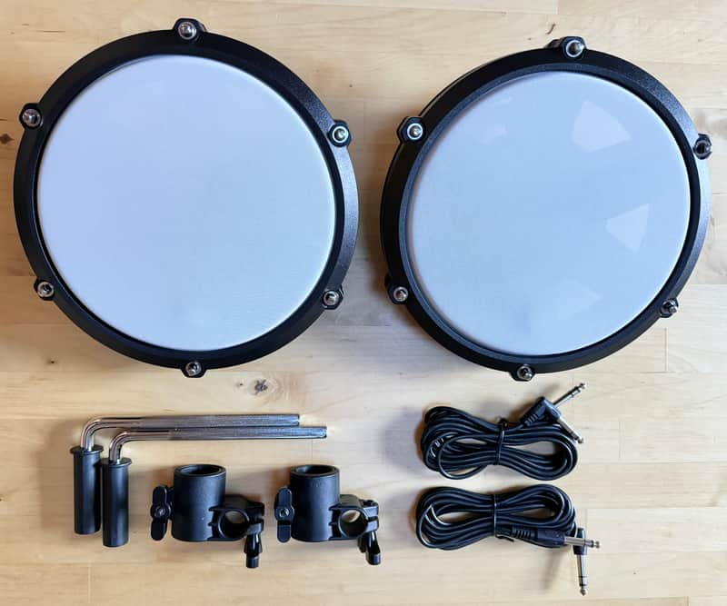 NEW -2 PACK- Alesis Nitro Max 8 Inch Single Zone Mesh Tom Pad Expansion- 8" Drum, Clamp, Cable - DMPad image 1