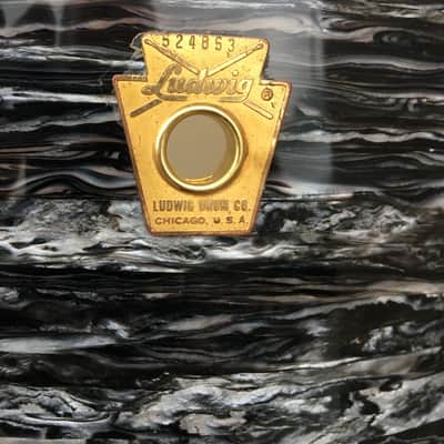 Ludwig Down Beat 1968 Black oyster pearl wrap delmar image 5