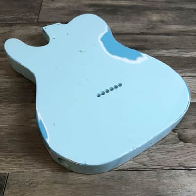 Made to Order - FRANCHIN Mars guitar body Relic Aged 100% Nitro Lacquer COLOR OVER COLOR (Butterscotch/ Sunburst/ Black/ White/ Blue/ Green/ Yellow/ Red/ Pink/ Burgundy/ Purple/ Gold/ Silver, etc.) Basswood Poplar Telecaster-Tele-T-Style Made in Italy image 23