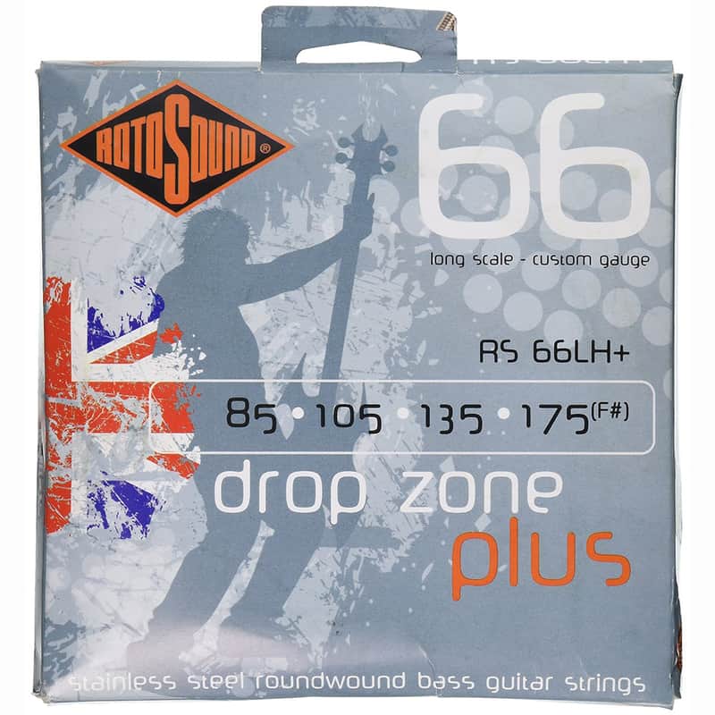 Rotosound RS66LH+ Drop Zone Plus Steel Electric Bass Strings - Custom (85 - 175) image 1