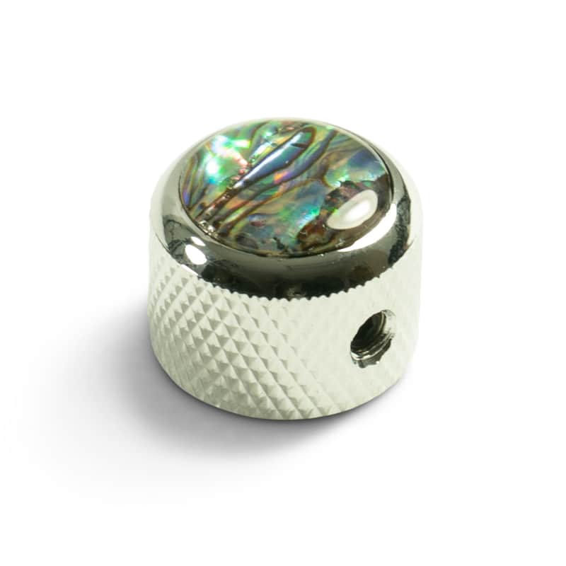 Q-Parts QPAB-DC Knobs With Abalone Inlay - Set of 2 - Dome Chrome image 1