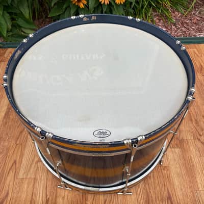 1950s-1960s Ludwig Transition Badge 12x20 Bass Drum Dark Blue / Gold Duco image 10