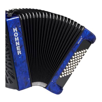 Hohner Bravo II 48 Chromatic Piano Key Accordion - Blue (BR48BLUE) image 3