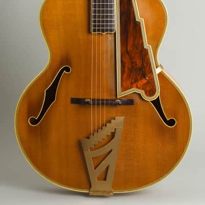 Immagine D'Angelico  Excel Arch Top Acoustic Guitar (1950), ser. #1843, original brown hard shell case. - 3