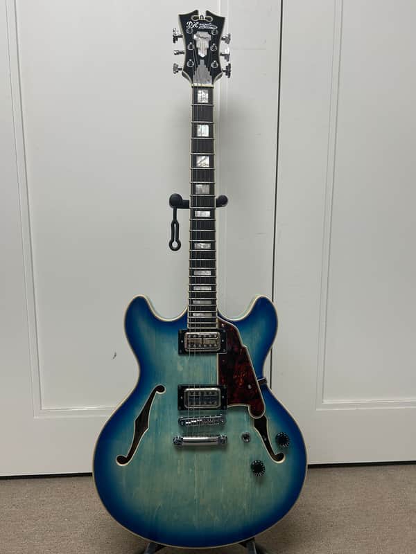D'Angelico Premier DC XT Semi Hollowbody Electric Guitar - Blue Burst image 1