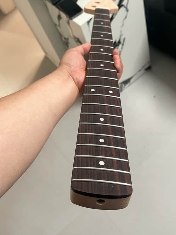 4-string electric bass neck jazz bass stainless steel 20frets satin flame Maple guitar neck 34inch hole 18mm Rosewood dot inlay nut 38mm image 1