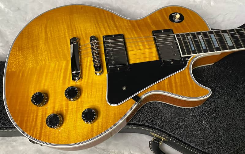 NEW! Gibson Dealer Select Custom Shop Les Paul Custom AAA Figured Flame Top - Lemon Burst / Natural Back - Authorized Dealer - 9lbs - G06814 image 1