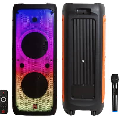 2 MR DJ FLAME5500LED Bluetooth PA Party Speakers Liquid Crystal LED 2 x 12" TWS FM USB image 2