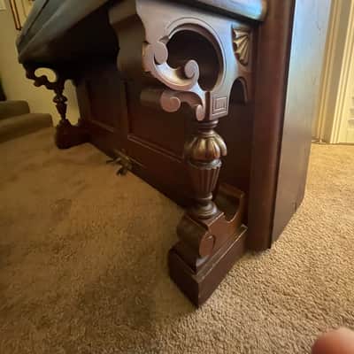 Malcolm Love Cabinet Upright Grand 1901 - Burl Cherry image 2