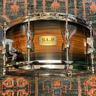 Tama SLP Bubinga/Maple Snare Drum 14x6.5 Midnight Zebrawood Burst image 4