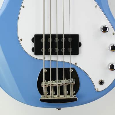 Sterling by Music Man StingRay Ray5 5-String Bass Chopper Blue image 3