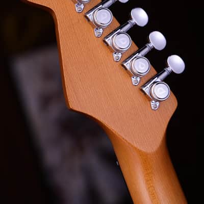 Dhatarattha HSS Strat-Style – Shell Pink Nitro Relic image 7