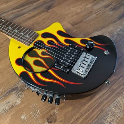 Fernandes Nomad Deluxe DIGI-ZO Hyper ZO-3 Digital Effects Travel Guitar 2005 Flame Graphics image 2