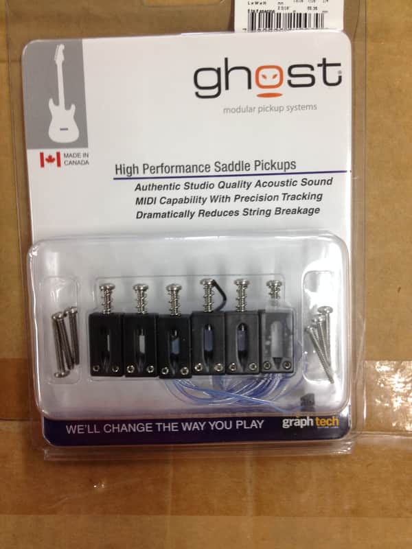 Graph Tech PN-8000-F0 Ghost Loaded 2-3/16" Strat/Tele-Style Saddles w/ Piezo Pickups - 6-String image 1
