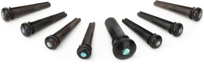 Martin Pearl Inlaid Bridge Pins and Endpins - Ebony image 1