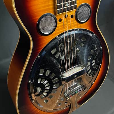 Tyler Mountain Square Neck Resonator Guitar Flamed Vintage Sunburst Finish image 5