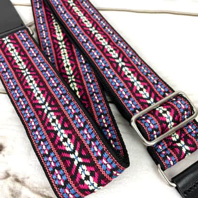 Walker & Williams H-19-M Vintage Series Strap Red, Blue & Cream Yucatan Style Weave image 4