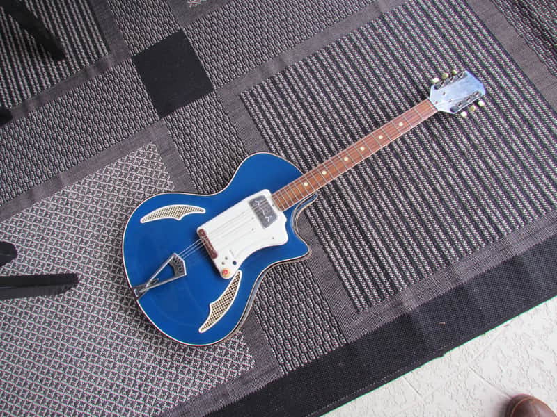 Wandre Davoli Tri Lam 1960's Era Made In Italy Wandre Tr-Lam Cool Wacky Artistic Blue Italian Guitar image 1