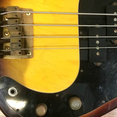 Hondo Deluxe Series 830 Gloss Golden Sunburst Finish Electric Bass Guitar image 3