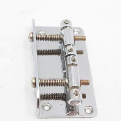 Traditional 2-Saddle 4-String Bass Guitar Bridge - Chrome, Top-Load, '51 P-Bass / Tele Bass Style with Screws image 4