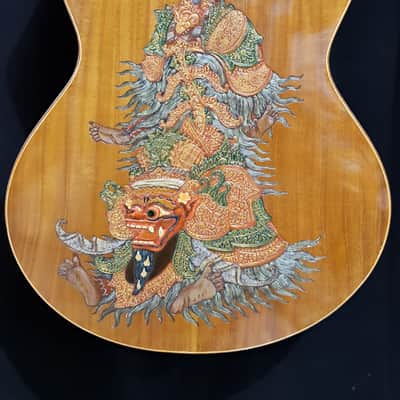Blueberry Left Handed Handmade Acoustic Guitar Grand Concert Balinese Barong Motif New In Stock image 13