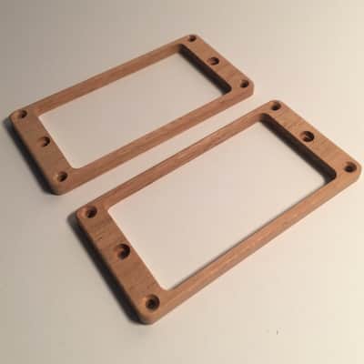 Guilford Mahogany pickup ring set for PRS guitar - Flat - Recessed Height Holes  Natural Wood image 1