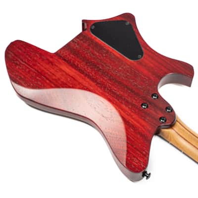 Eart GW2 Headless Electric Guitar, Right Handed, Roasted Padauk+Poplar Burl Body, 24 Stainless Steel Frets image 7