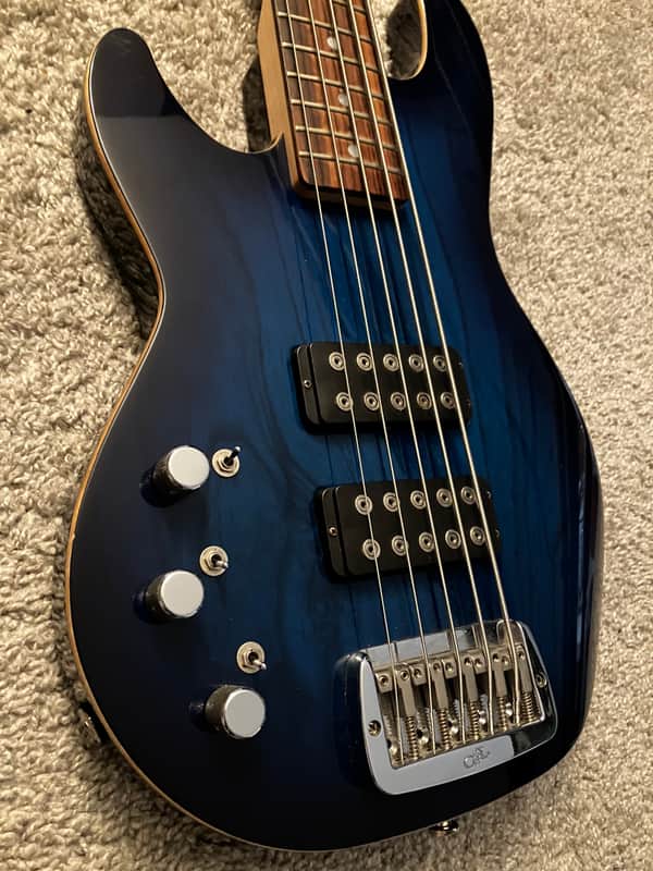 Left handed 5 string G&L L-2500 Blueburst USA made image 1
