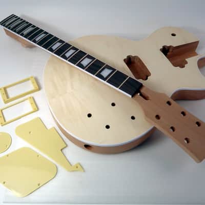 Select Stock Flame Top Mahogany Body + Trap Inlay Mahogany Neck RAW DIY Custom Ready BLEM image 2