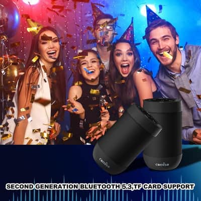 Portable Bluetooth Speaker with TF Card Support, IP65 Waterproof Wireless Audio Speaker for Outdoor, Travel, Beach & Home Use image 2