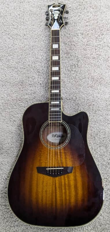 D'Angelico Premier Delancey Dreadnought Size Acoustic Electric Guitar, Sunburst image 1