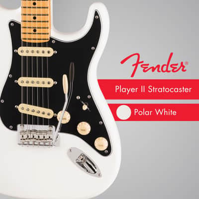 Fender Player II Stratocaster 6-String Right-Handed Electric Guitar with Alder Body and Maple Fingerboard (Polar White) image 2