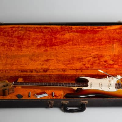 Fender  Stratocaster Solid Body Electric Guitar (1970), ser. #273341, period black tolex hard shell case. image 10
