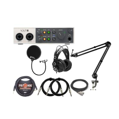 Universal Audio VOLT-2 USB Audio Interface with Headphones, Boom Arm Bundle image 1