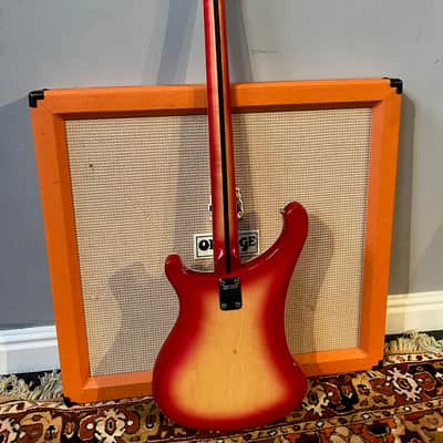Vintage 1970s Hondo II HRB-2S Rickenbacker 4001 Fireglo Sunburst Bass Guitar image 14