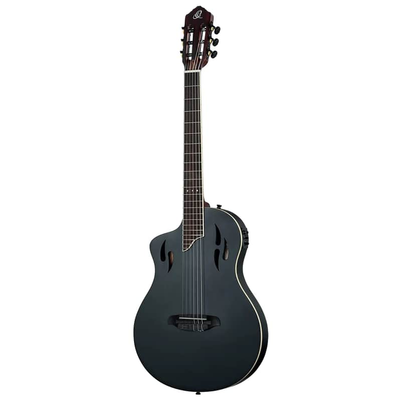 Ortega RTPSTD-SBK-L - Left-Handed Standard Thinline Crossover Electric Nylon String Guitar - TourPlayer Series image 1
