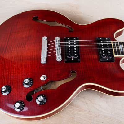 Greco SA-700 MIJ 1979 Wine Red Flame Top Vintage Japan Maxon U-2000 Pickups w/ Hard Case image 5