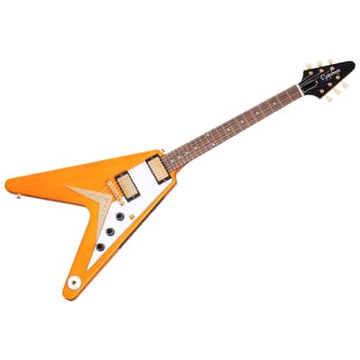 1958 Korina Flying V White Pickguard Aged Natural Epiphone image 1