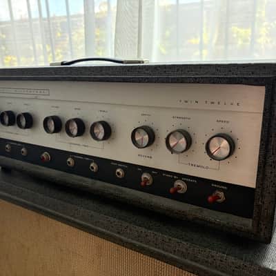 Silvertone Model 1484 Twin Twelve 60-Watt 2x12 Piggyback 1960s - Gray image 3