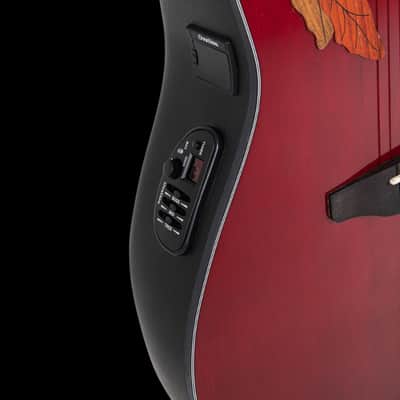 Ovation CE44 Celebrity Series Elite Mid-Depth Acoustic-Electric Guitar Ruby Red image 11